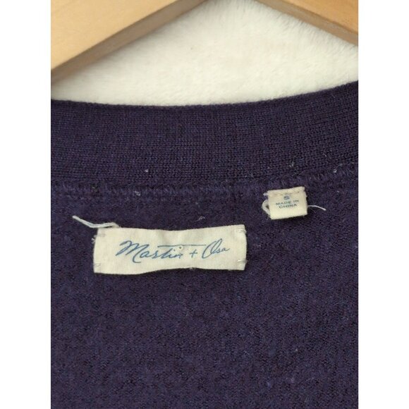 Martin Osa Cardigan Sweater Womens S Blue Cashmere‎ Silk Button Front V-Neck - Picture 6 of 9